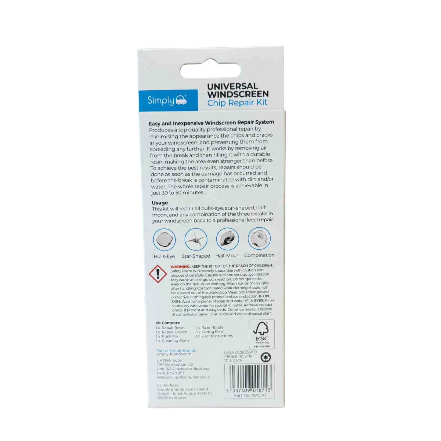 Windscreen Chip Repair Kit