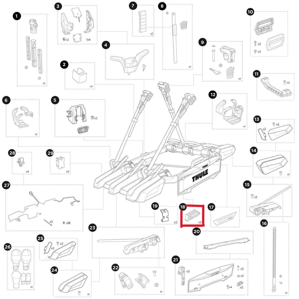 Number Plate Clip for VeloLite and OutPace Cycle Carriers