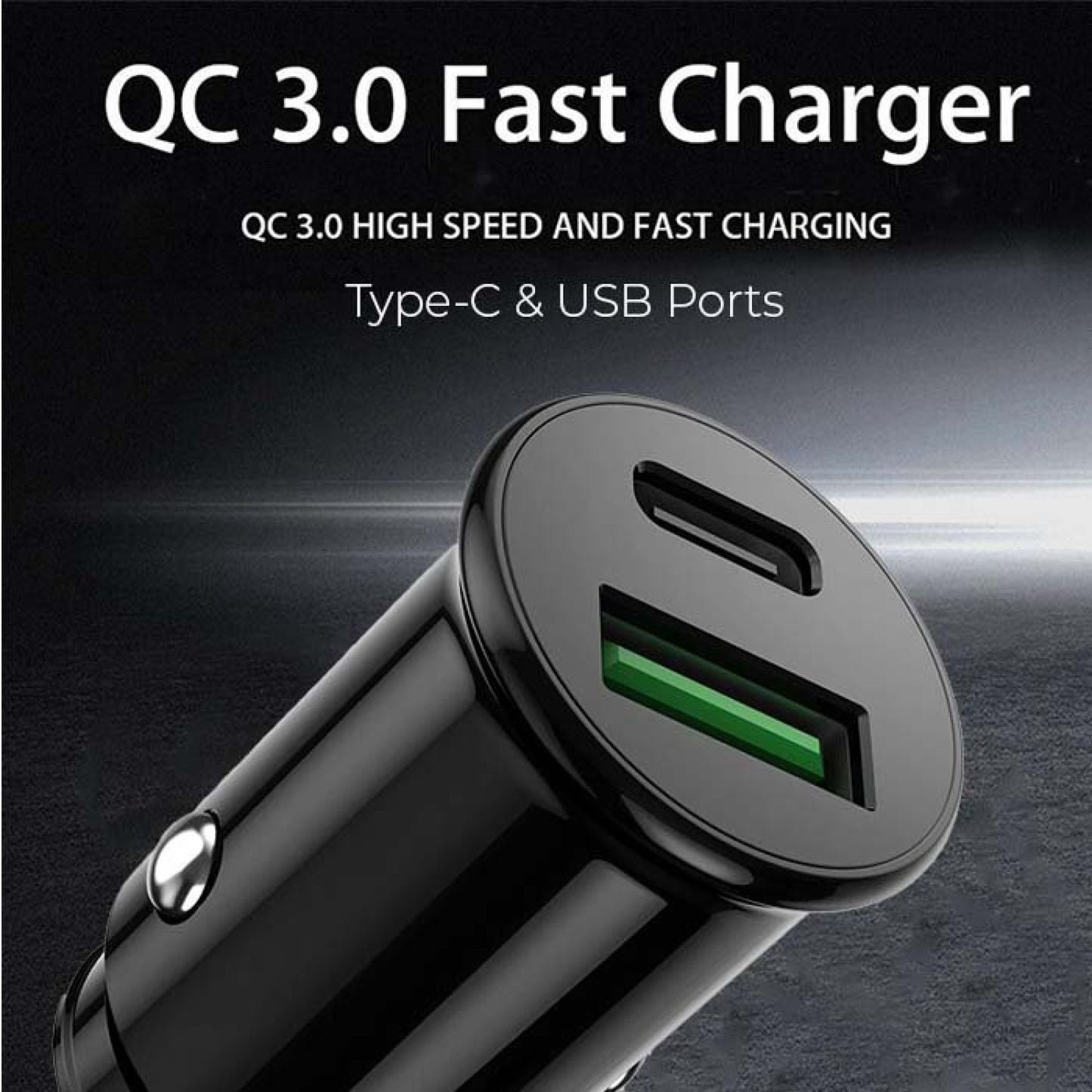 QC 3.0 USB & Type-C PD Car Charger