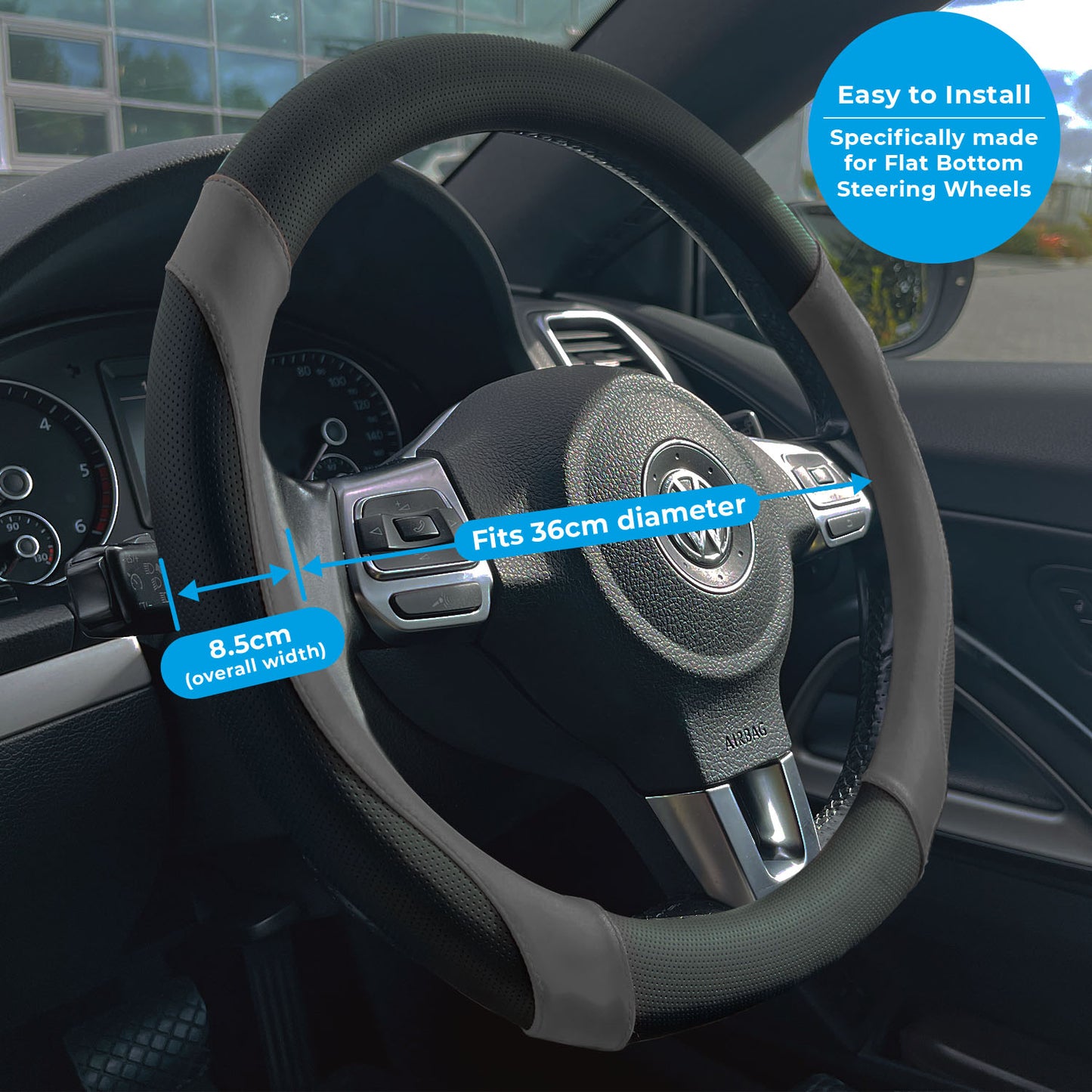 Large Luxury Padded Steering Wheel Cover