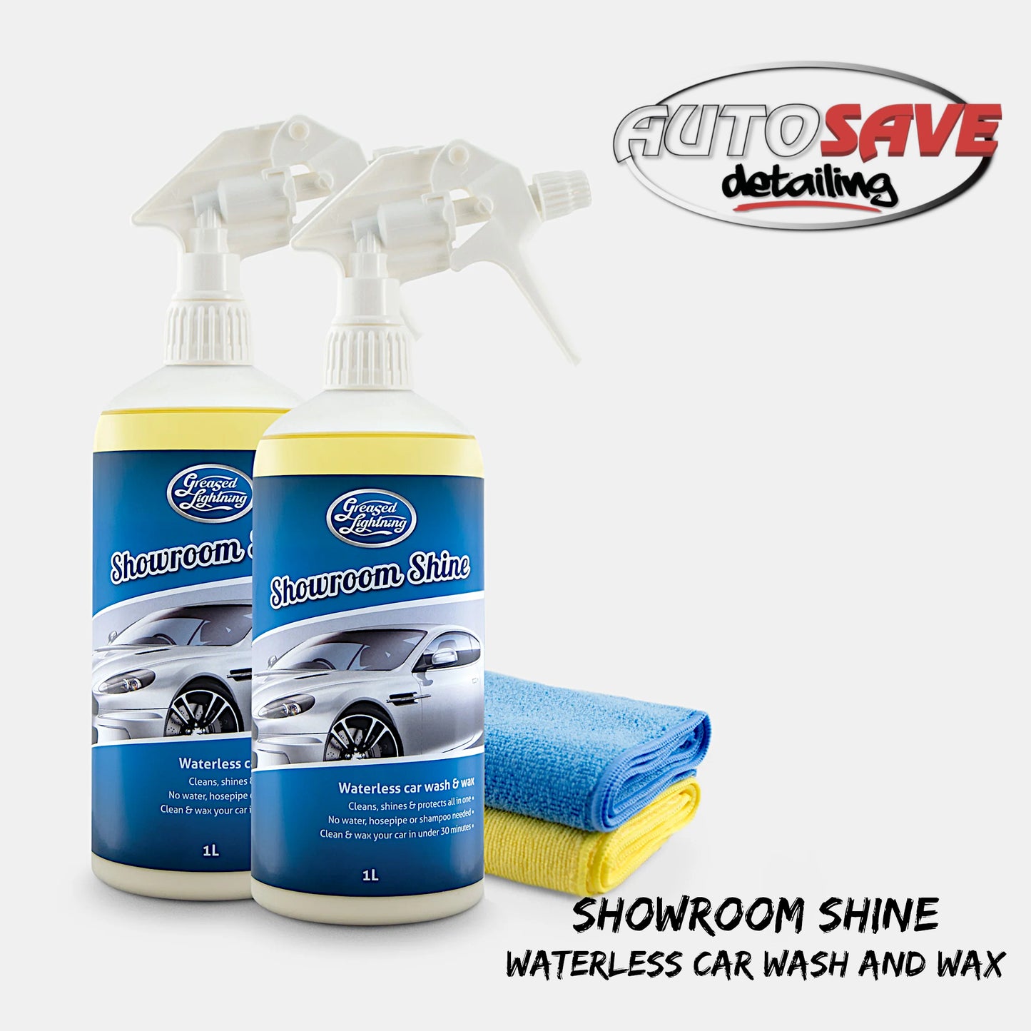 Showroom Shine Twin Pack and 2 Microfibre Cloths