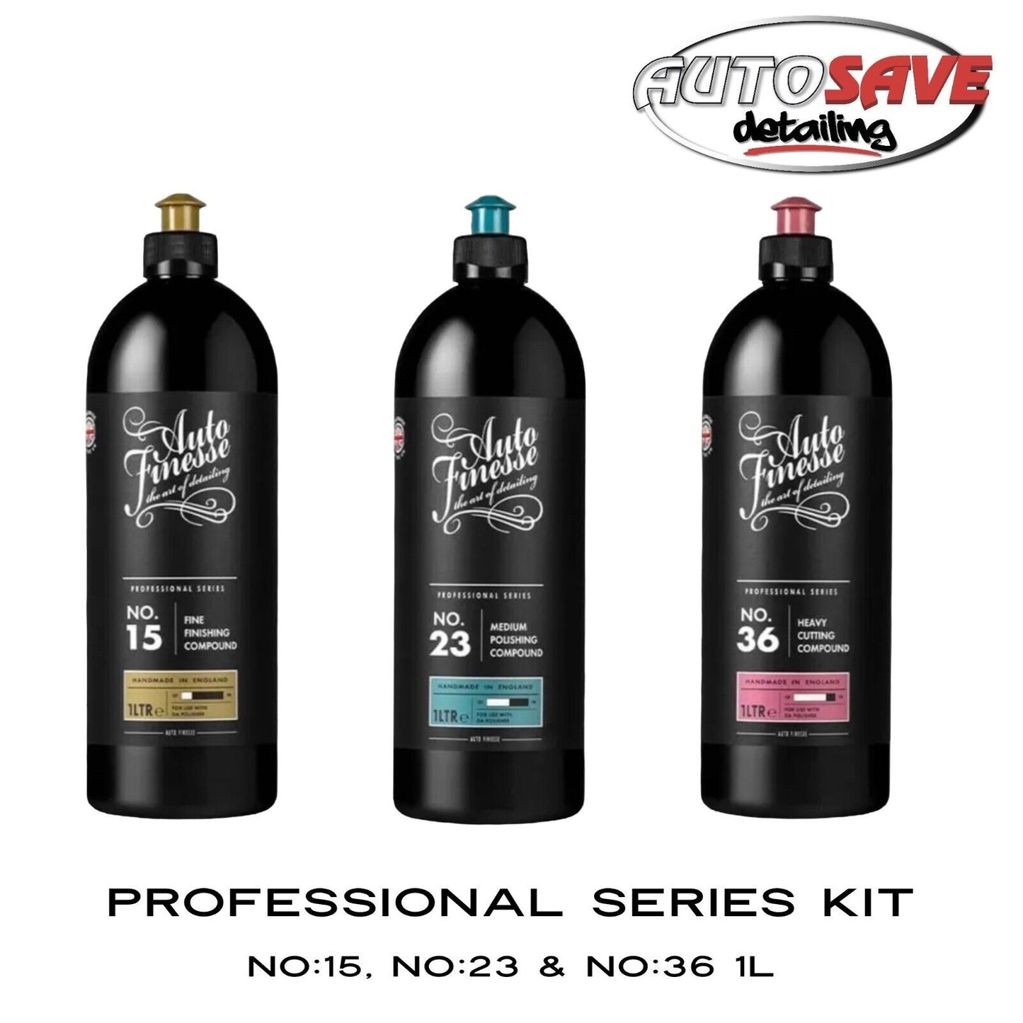 Autofinesse Professional Compounds NO:15 NO:23 and NO:36 1L