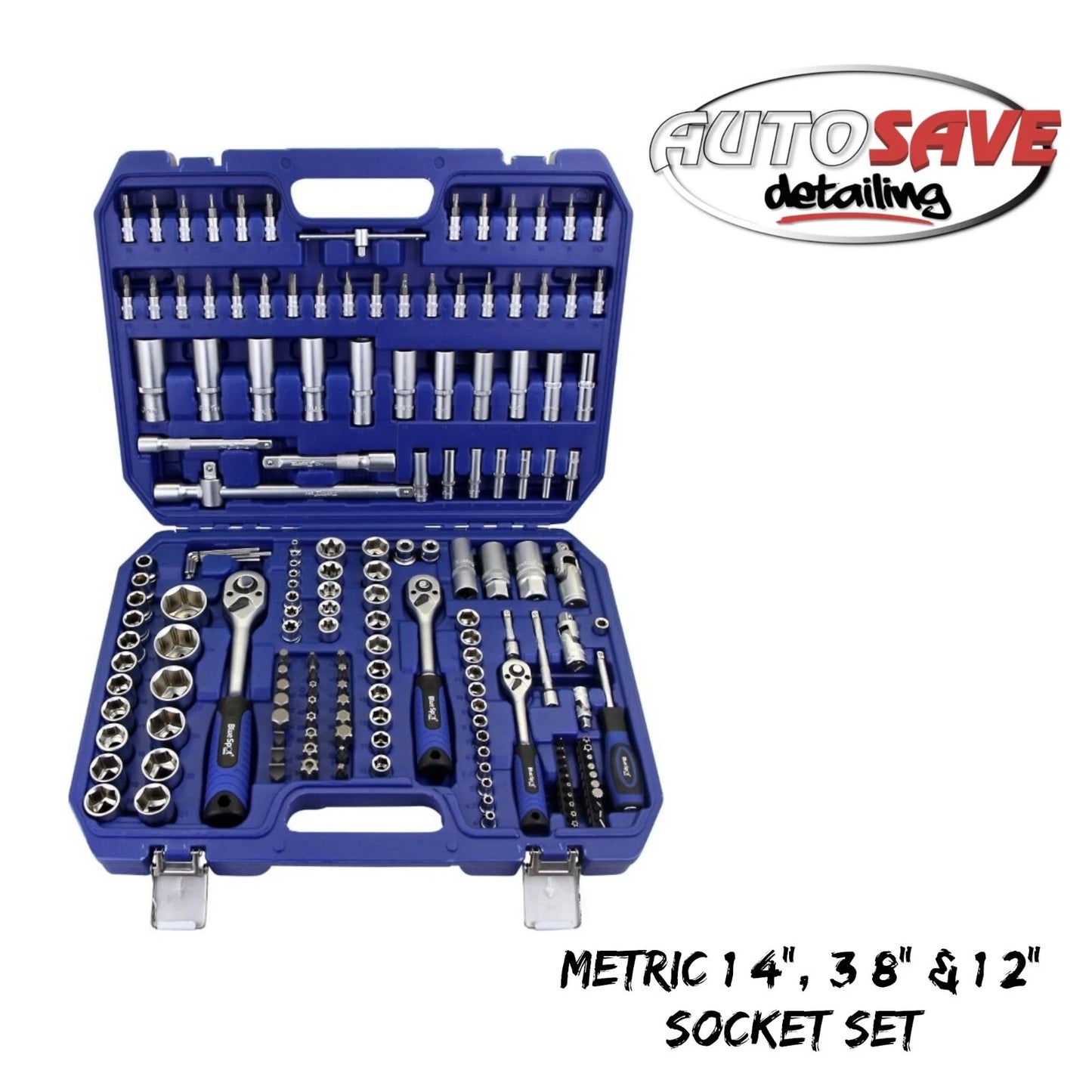 BlueSpot - 171 PCE Metric 1/4", 3/8" & 1/2" Socket Set (1/4" 4-14mm) (3/8" 10-19