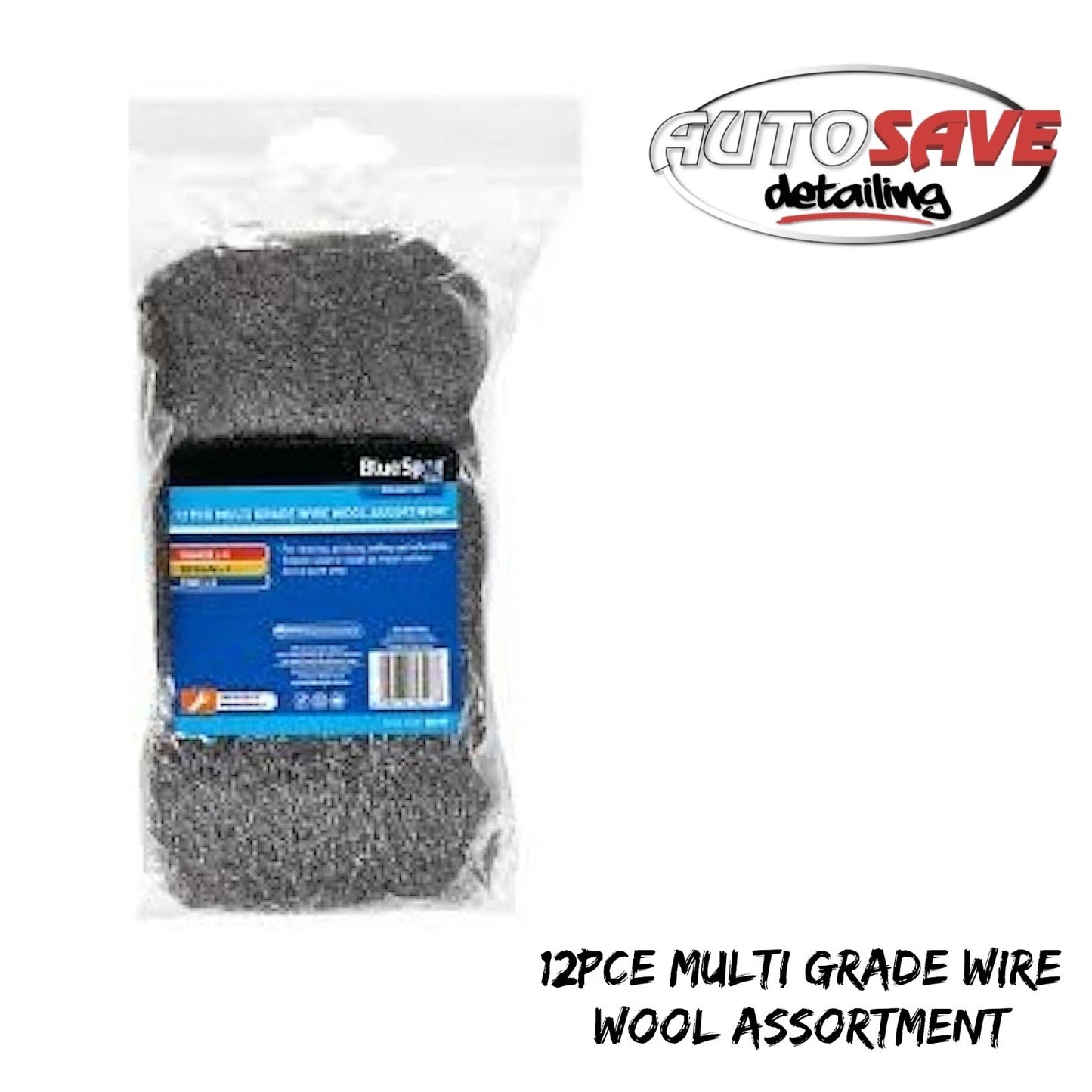 BlueSpot - 12 Pce Multi Grade Wire Wool Assortment