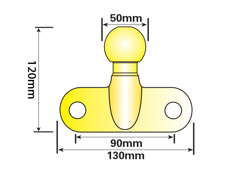 EU Approved 50mm Towball Gold