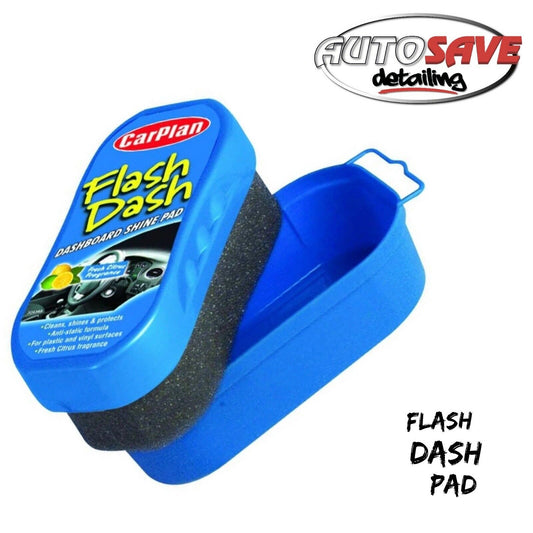 Carplan Flash Dash Dashborad Clean Shine Protect Pad Sponge Plastic Vinyl Citrus