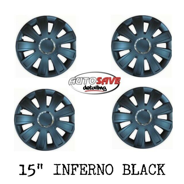 Black Inferno Car Wheel Trims - Set Of 4