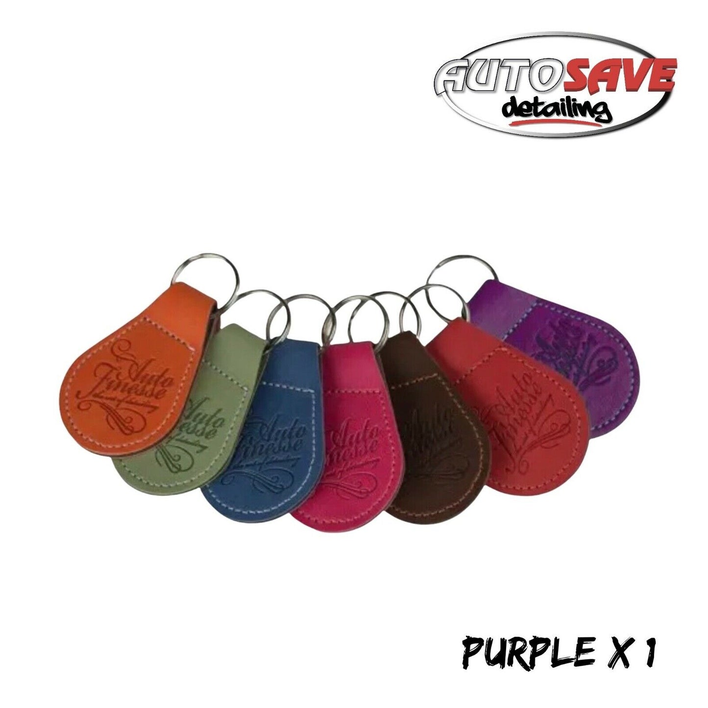 Leather Keyring - Purple