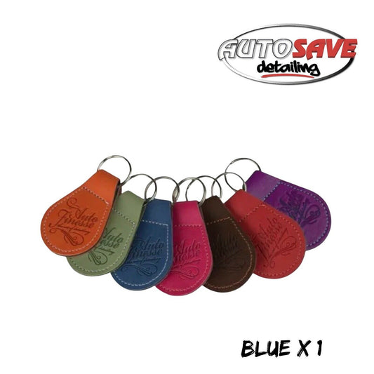 Leather Keyring - Blue