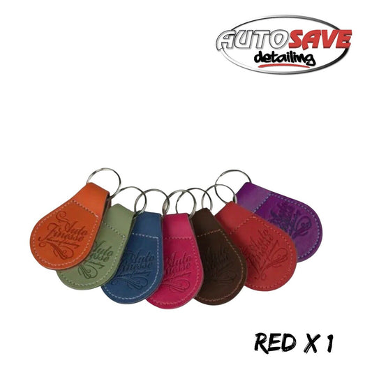 Leather Keyring - Red