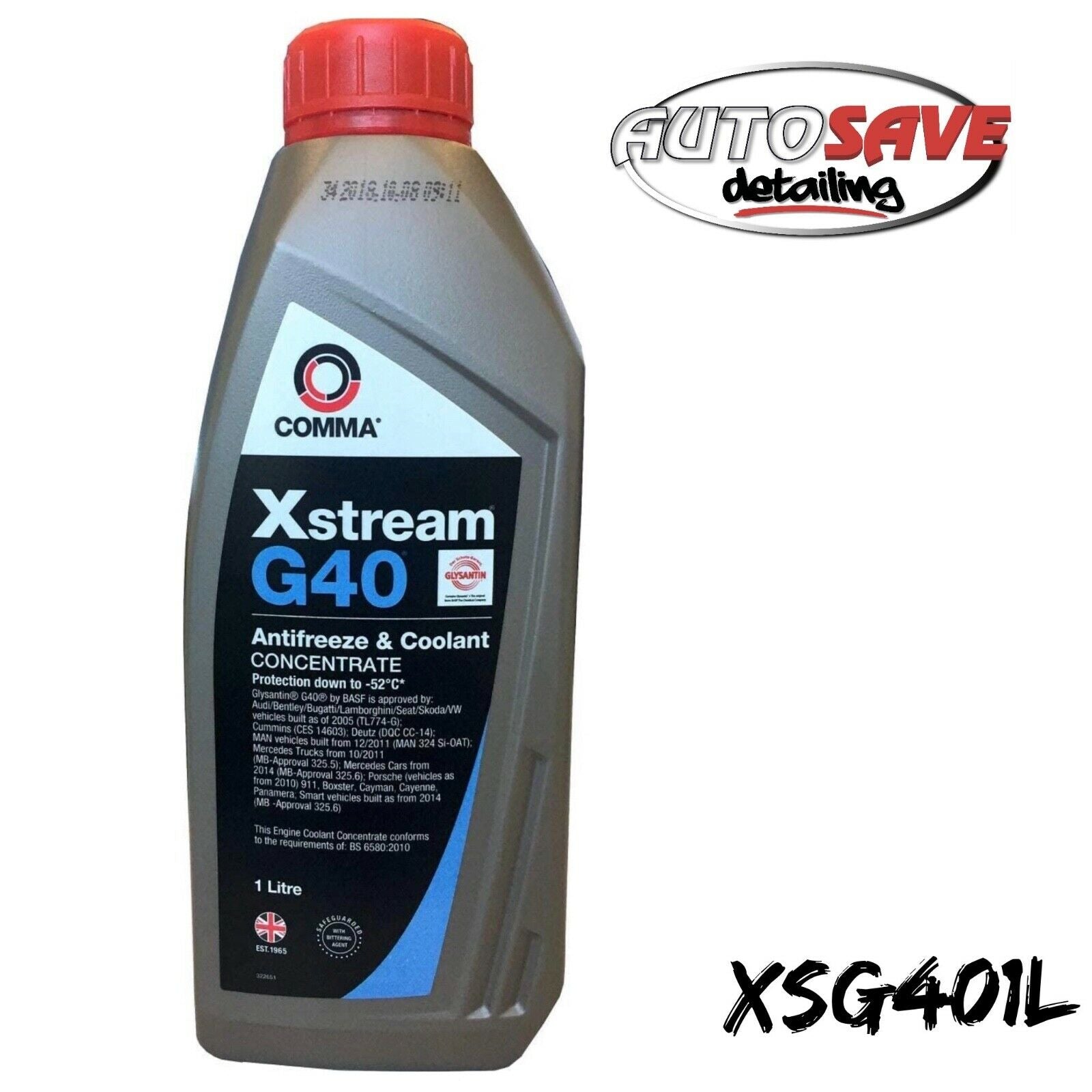Comma XSG401L Xstream G40 Concentrated Antifreeze & Coolant - 1 litre -  Replacement Antifreeze / Coolant
