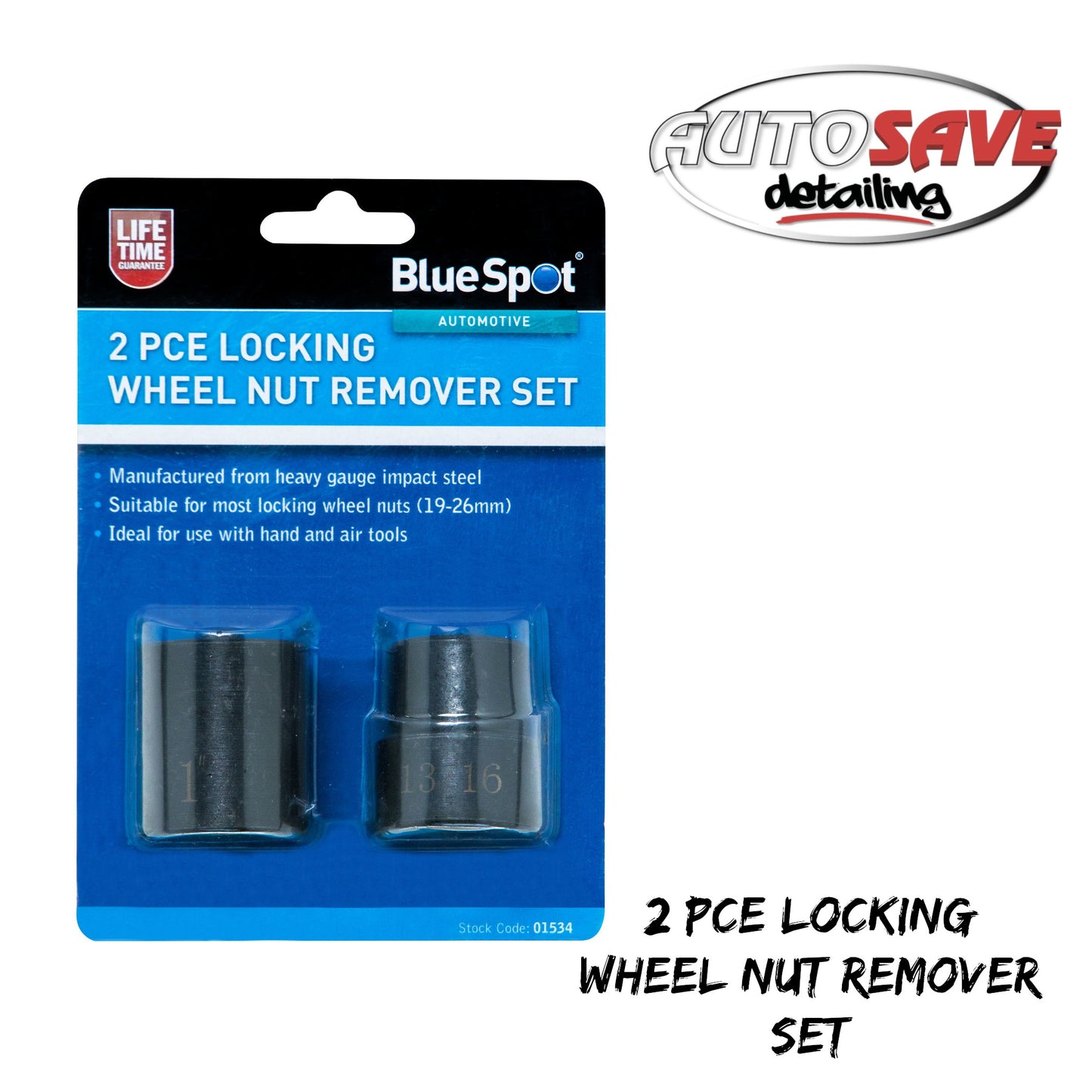 2 PCE LOCKING WHEEL NUT REMOVER SET