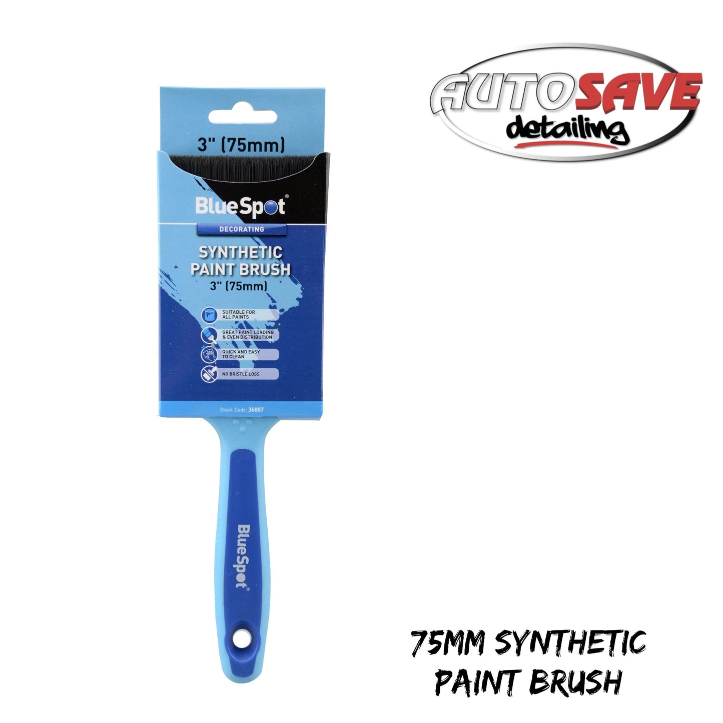 3" (75MM) SYNTHETIC PAINT BRUSH WITH SOFT GRIP HANDLE