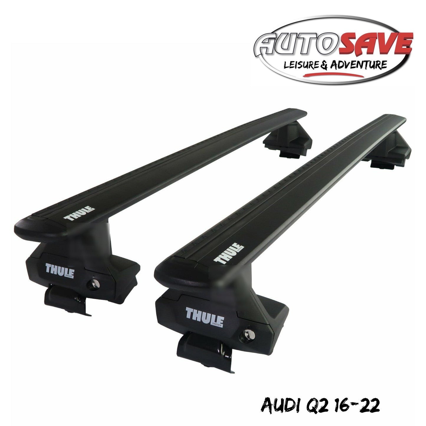 Thule Aluminium WingBar Evo Black Roof Bars Set to fit Audi Q2 16-22 Aero Pair