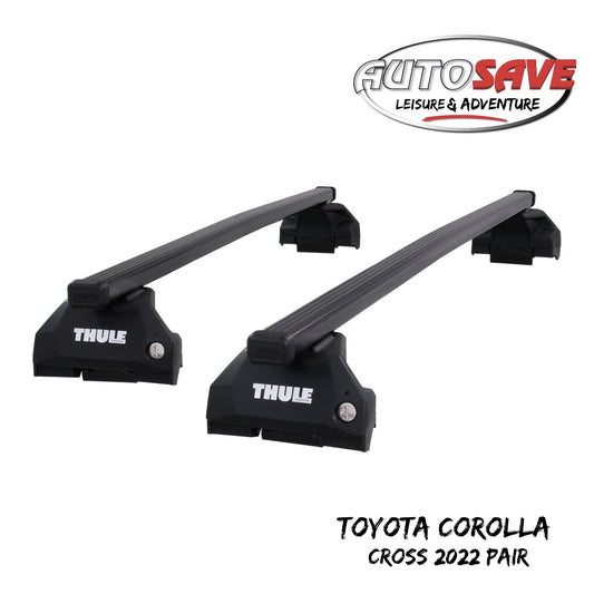Thule Steel SquareBar Evo Roof Bars Set to fit Toyota Corolla Cross 2022 Pair