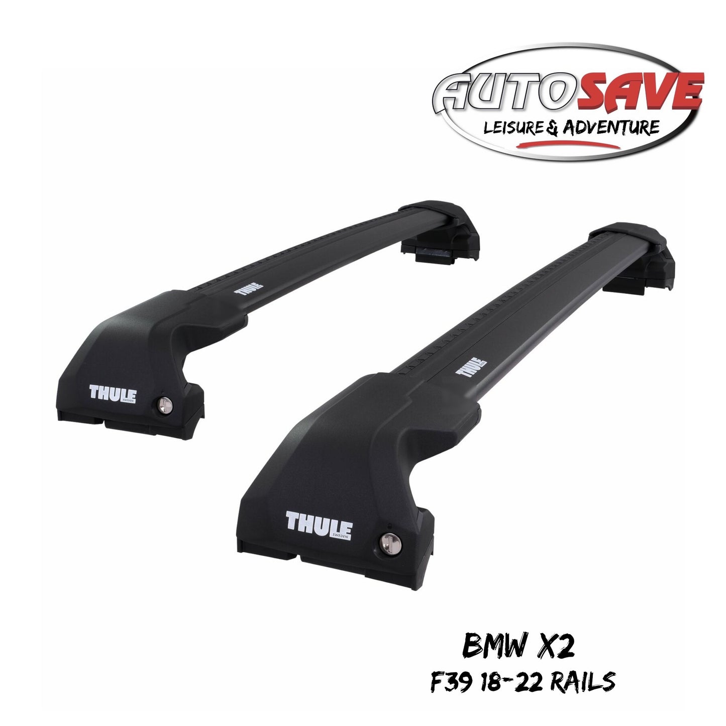 Thule WingBar Edge Black Aluminium Roof Bars Set to fit BMW X2 F39 18-22 Rails