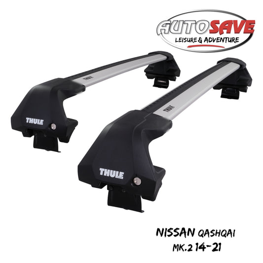 Thule WingBar Edge Silver Aluminium Roof Bars Set for Nissan Qashqai Mk.2 14-21