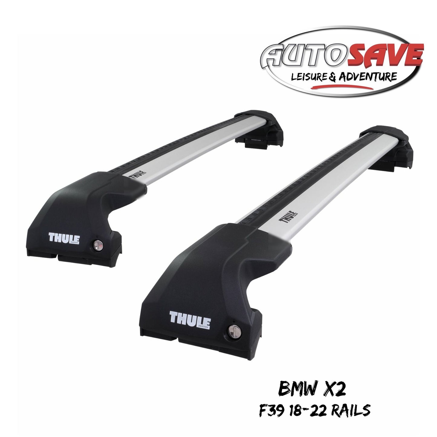 Thule WingBar Edge Silver Aluminium Roof Bars Set to fit BMW X2 F39 18-22 Rails.