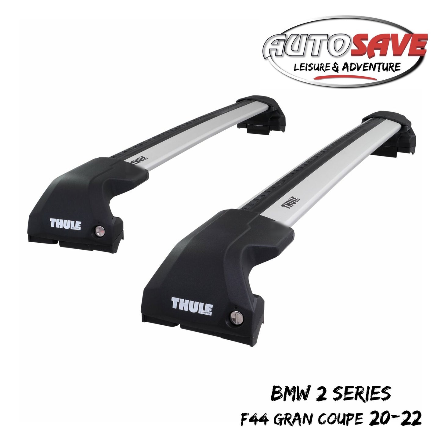 Thule WingBar Edge Silver Roof Bars for BMW 2 Series Gran Coupe F44 20-22 Pair