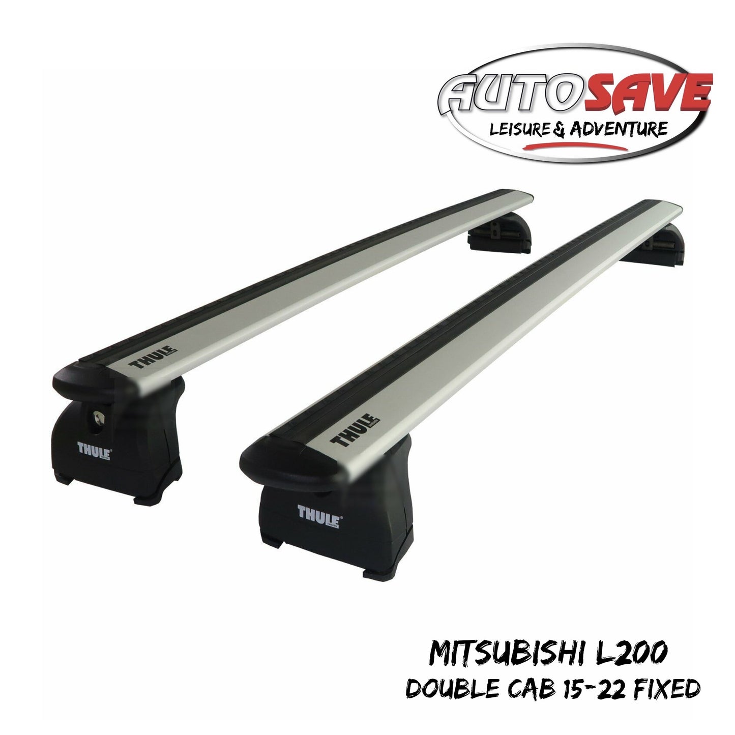 Thule WingBar Evo Silver Roof Bars to fit Mitsubishi L200 Double Cab 15-22 Fixed