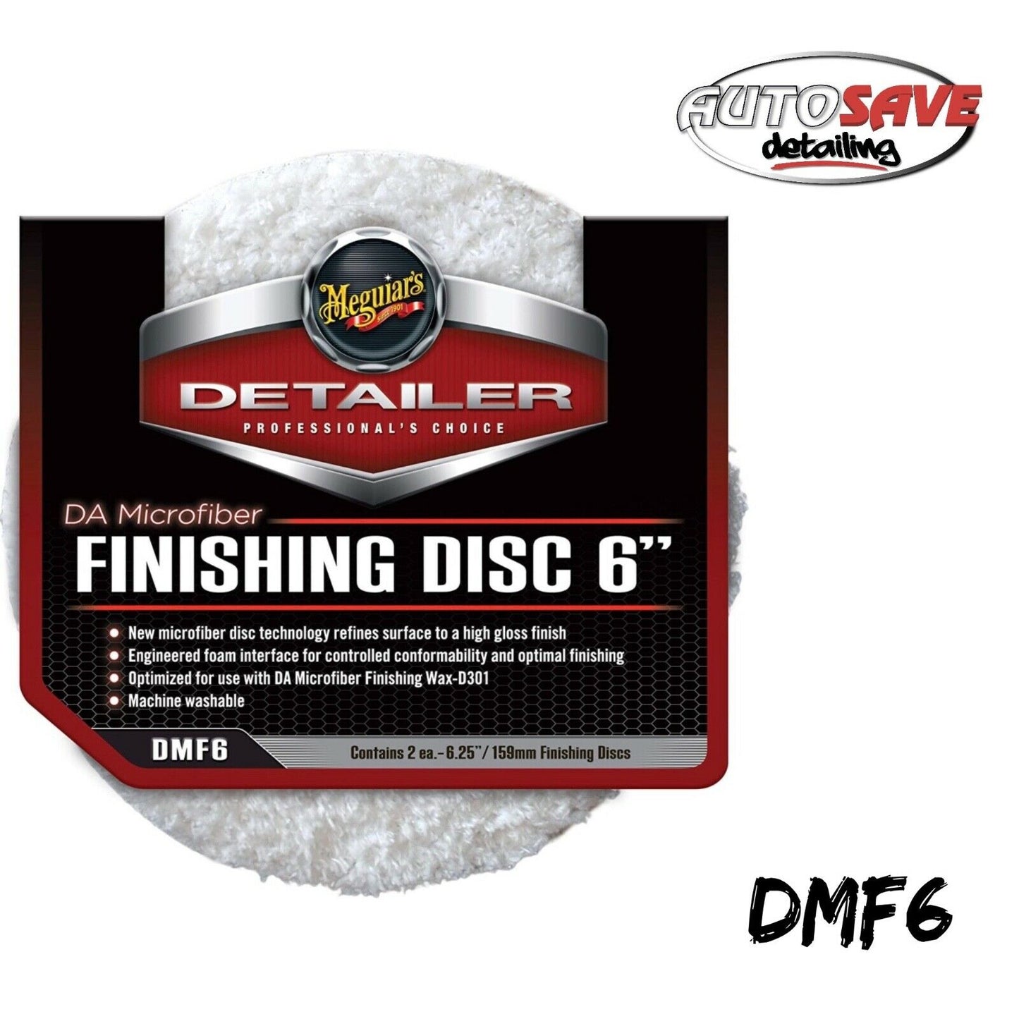 Meguiars 6" DA Microfibre Finishing Pads Dual Action Polisher, MT320, G220, DAS6