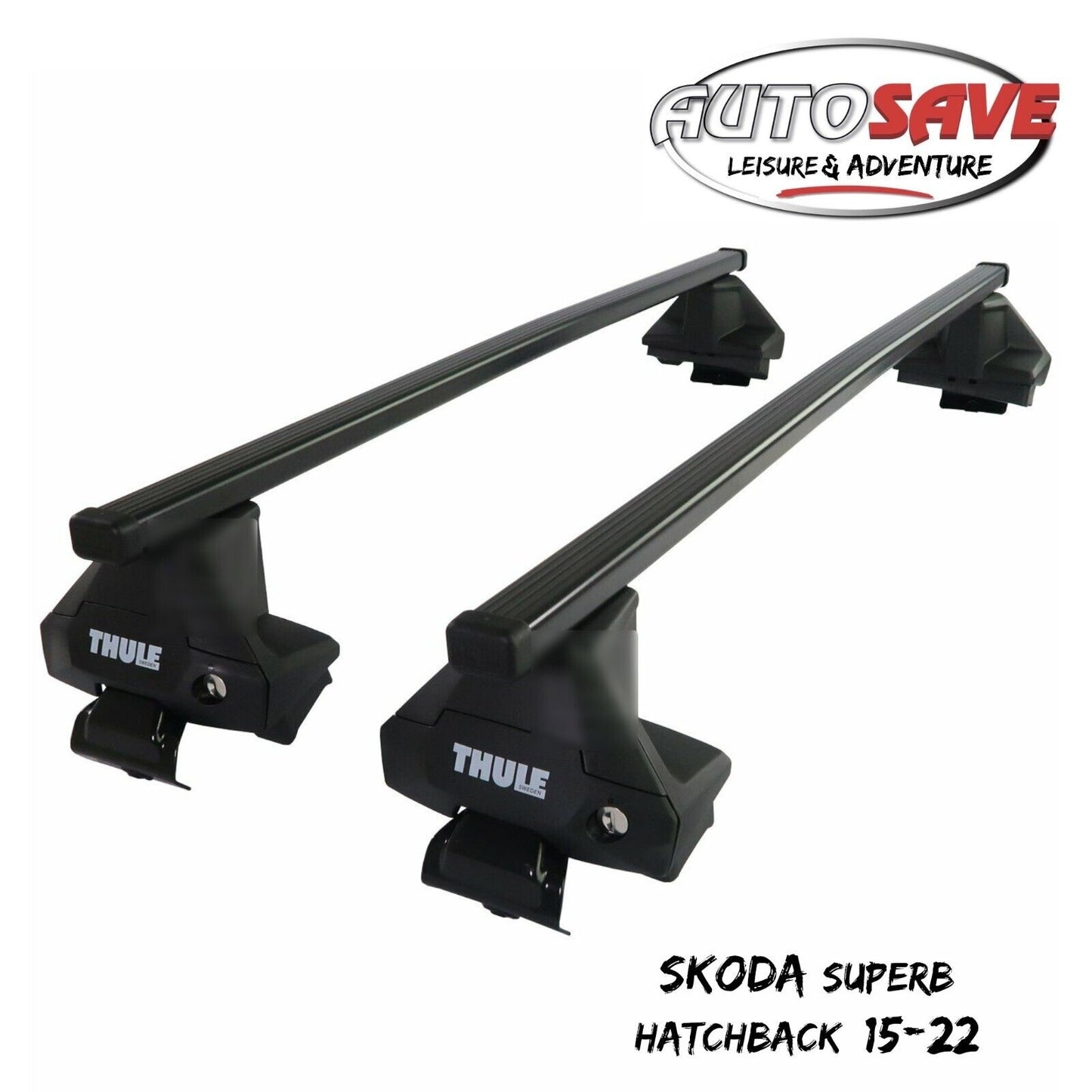 Thule Steel SquareBar Evo Roof Bars Set to fit Skoda Superb Hatchback 15-22 Pair
