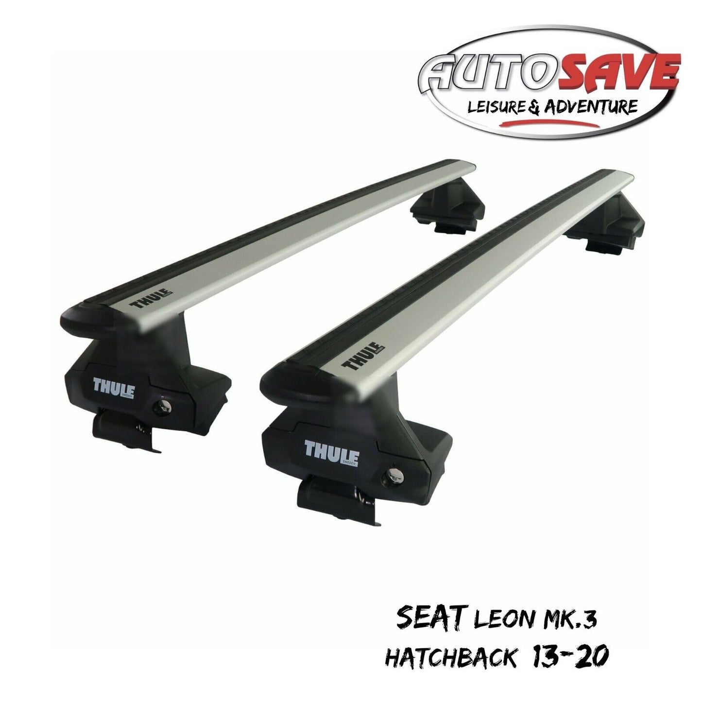 Thule Alu WingBar Evo Silver Roof Bars Set to fit Seat Leon Mk.3 Hatchback 13-20