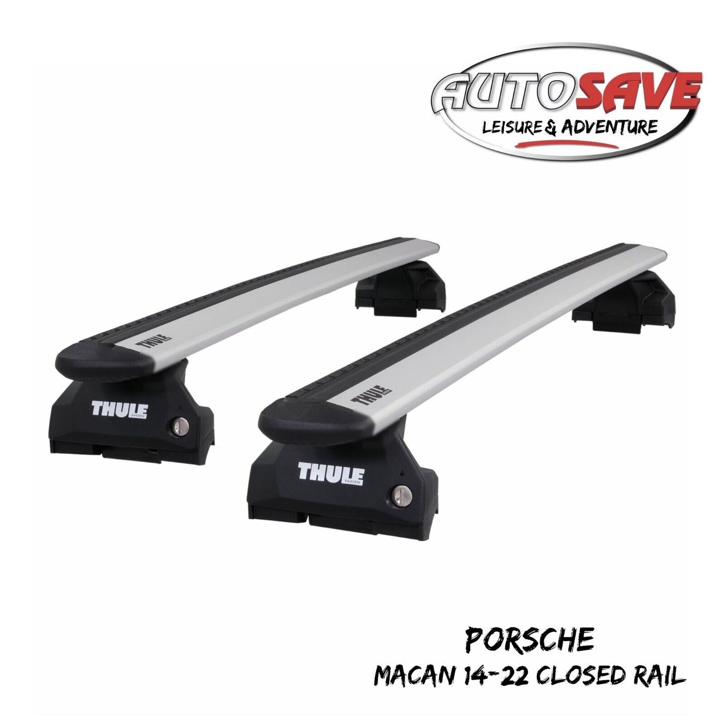 Thule Alu WingBar Evo Silver Roof Bar Set to fit Porsche Macan 14-22 Closed Rail