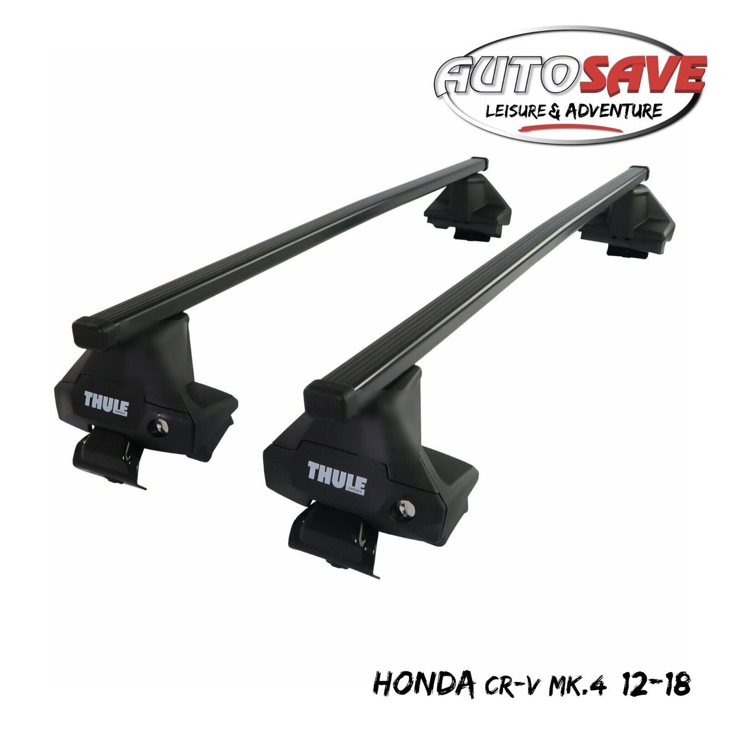 Thule Steel SquareBar Evo Roof Bars Set to fit Honda CR-V Mk.4 12-18 Lockable