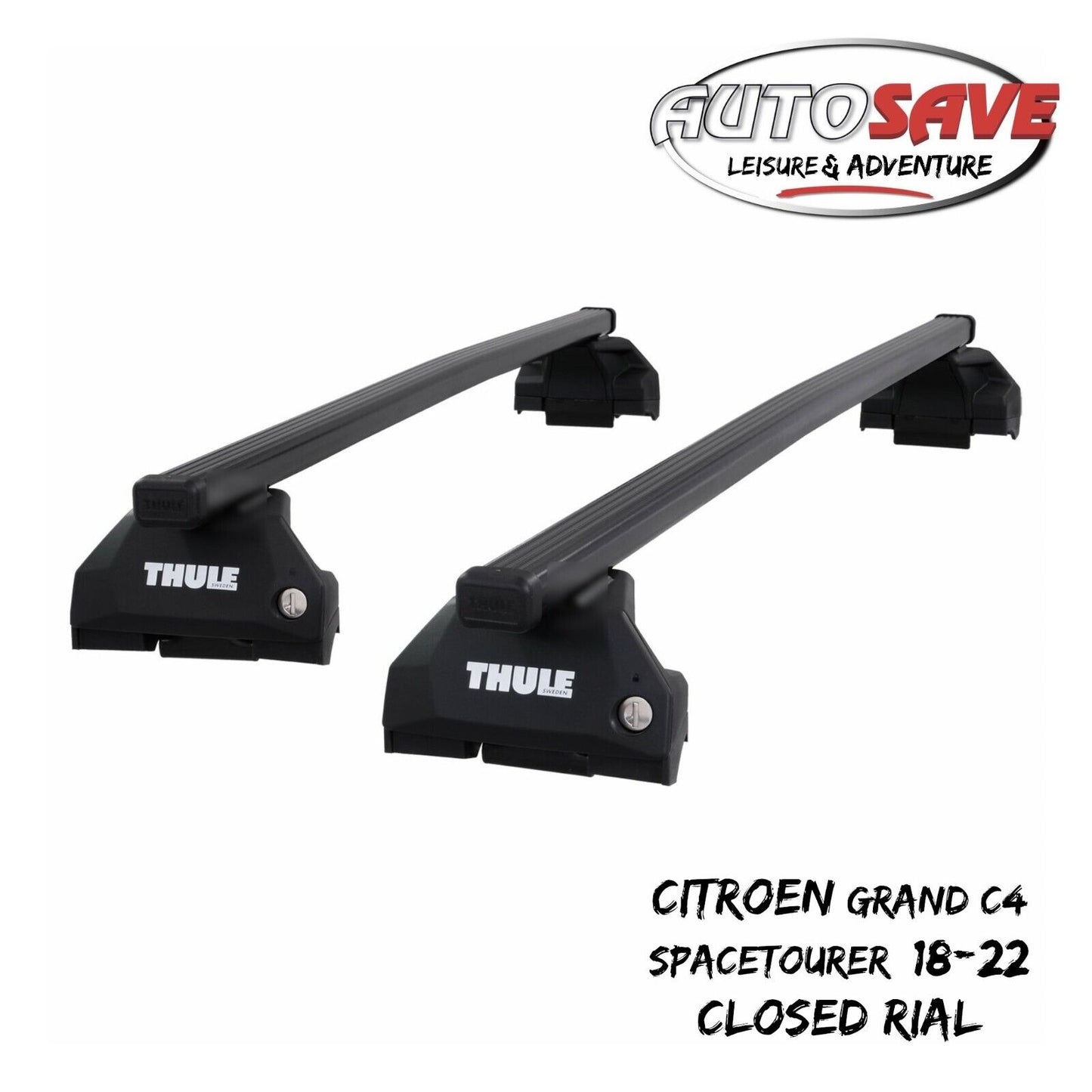 Thule SquareBar Evo Roof Bar Set for Citroen Grand C4 SpaceTourer 18-22 Closed