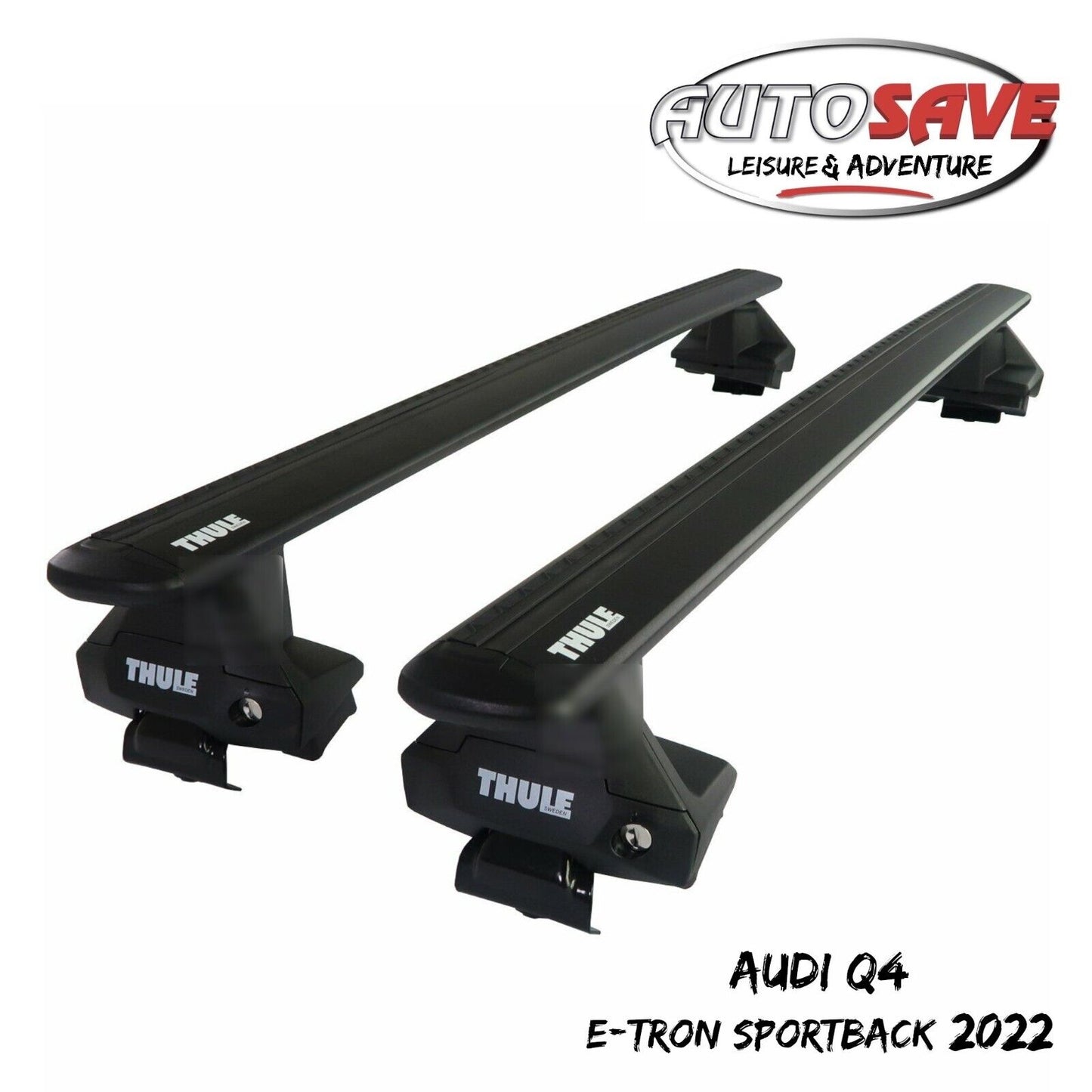 Thule Aluminium WingBar Evo Black Roof Bars for Audi Q4 Sportback e-tron 2022