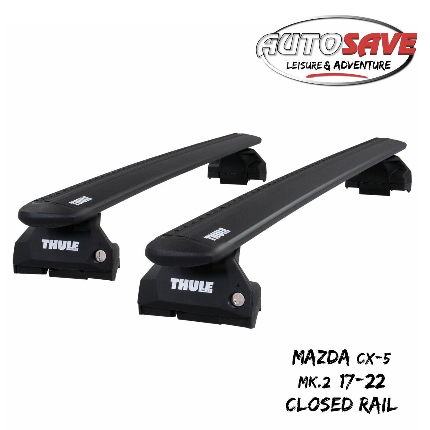 Thule Alu WingBar Evo Black Roof Bars to fit Mazda CX-5 Mk.2 17-22 Closed Rail