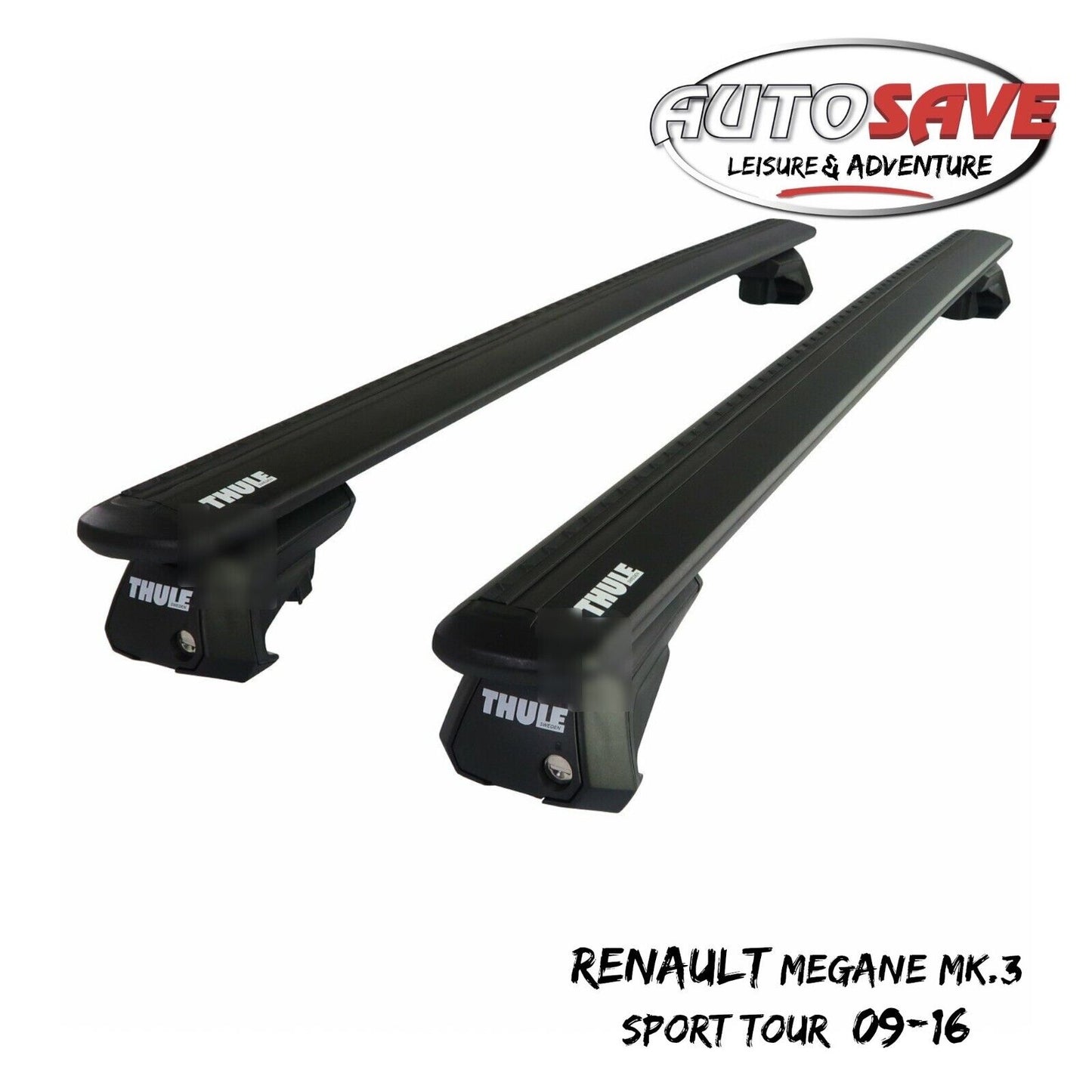 Thule WingBar Evo Black Roof Bars fit Renault Megane Mk.3 Sport Tour 09-16 Rail