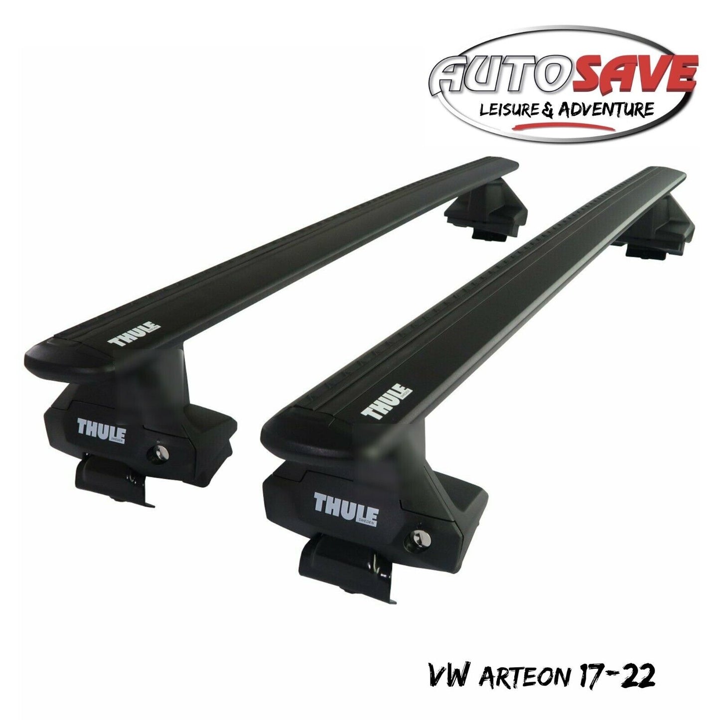 Thule Aluminium WingBar Evo Black Roof Bars Set to fit VW Arteon 17-22 Lockable