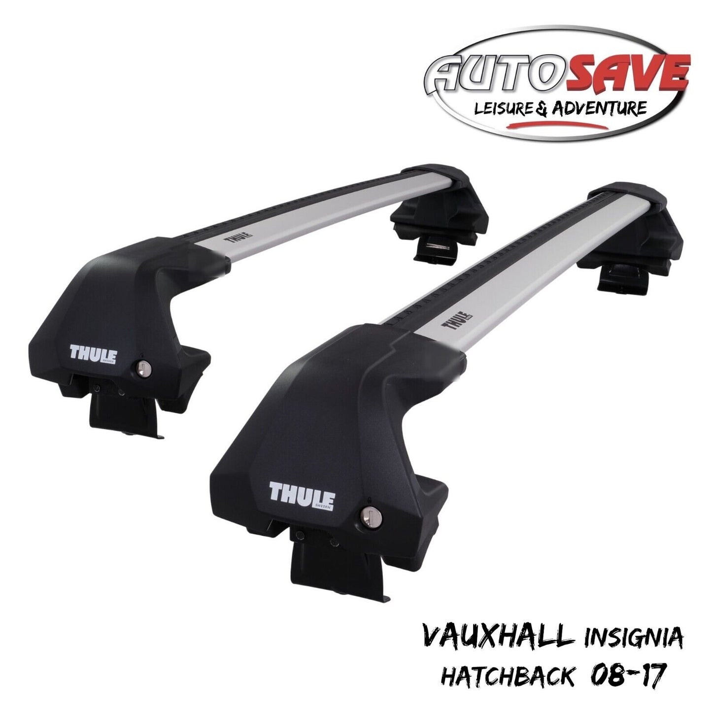 Thule WingBar Edge Silver Roof Bars Set to fit Vauxhall Insignia Hatchback 08-17