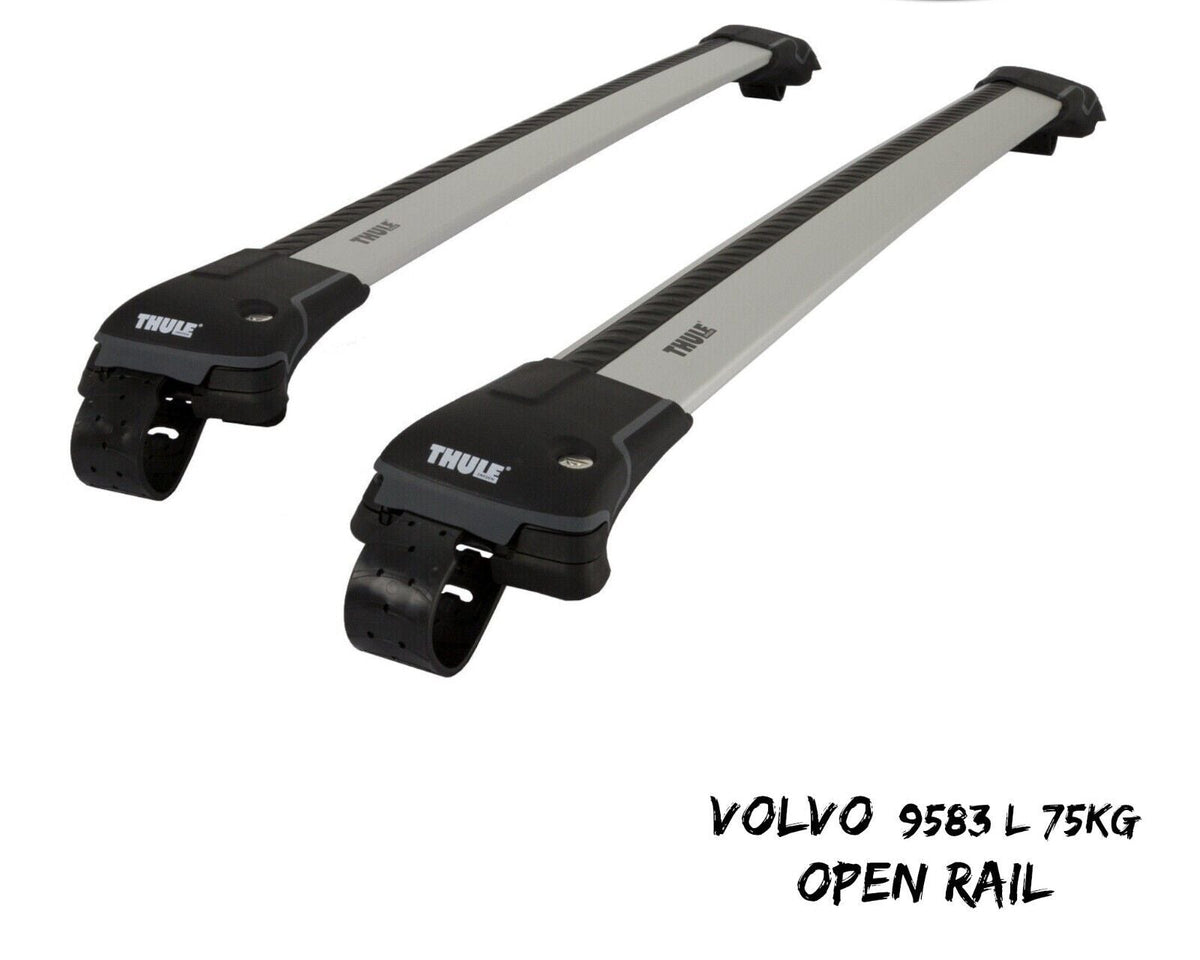 THULE - 9583 L WingBar Edge Silver Car Roof Bars 75 kg Open Rails Lockable Pair