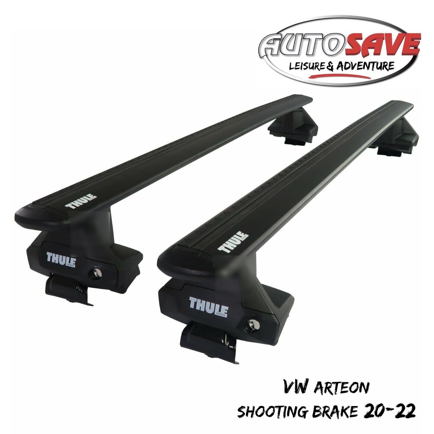 Thule Aluminium WingBar Evo Black Roof Bars for VW Arteon Shooting Brake 20-22