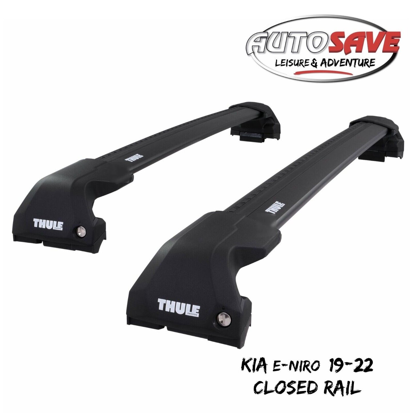 Thule WingBar Edge Black Roof Bars Set to fit Kia e-Niro 19-22 Closed Rail Pair