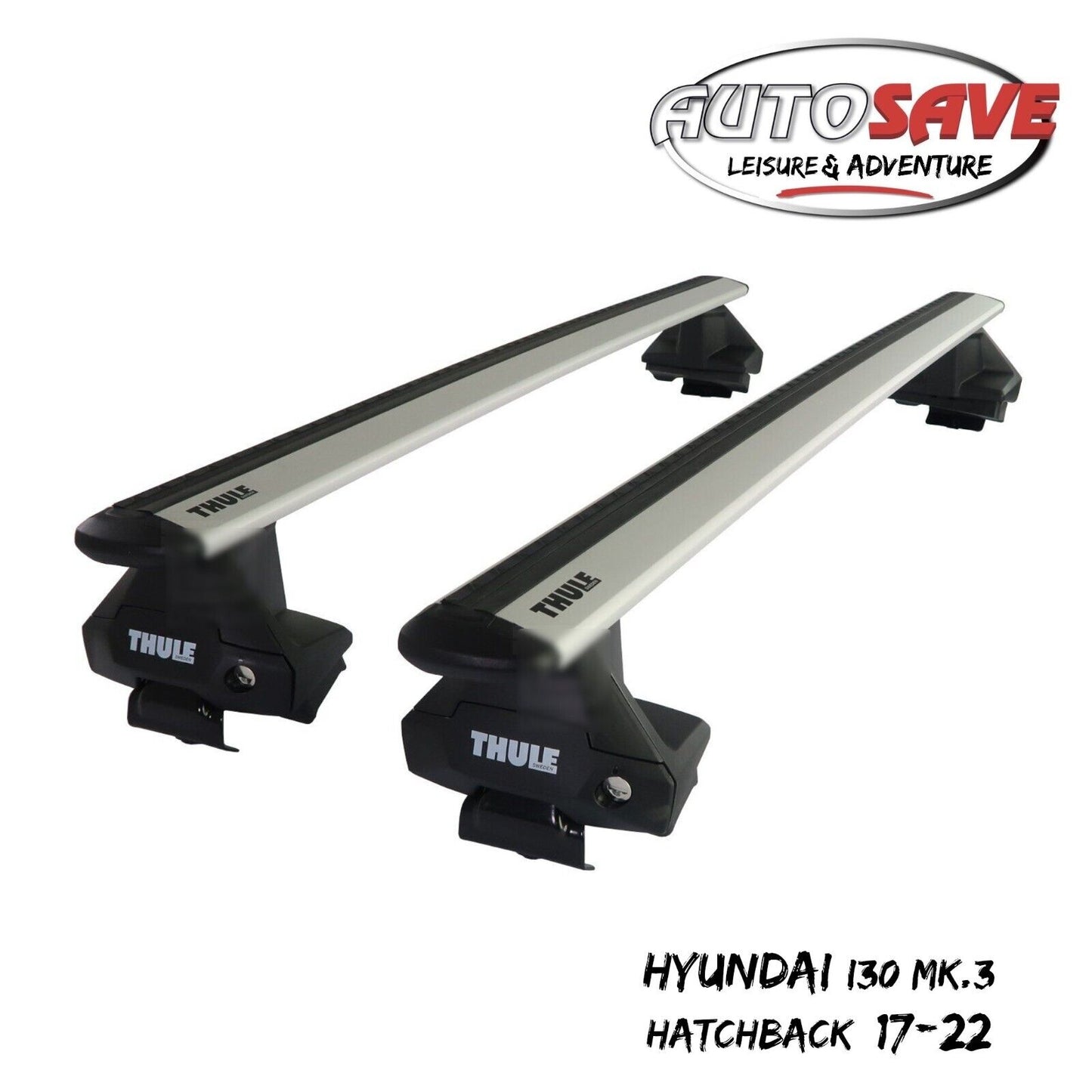 Thule WingBar Evo Silver Roof Bars Set to fit Hyundai i30 Mk.3 Hatchback 17-22
