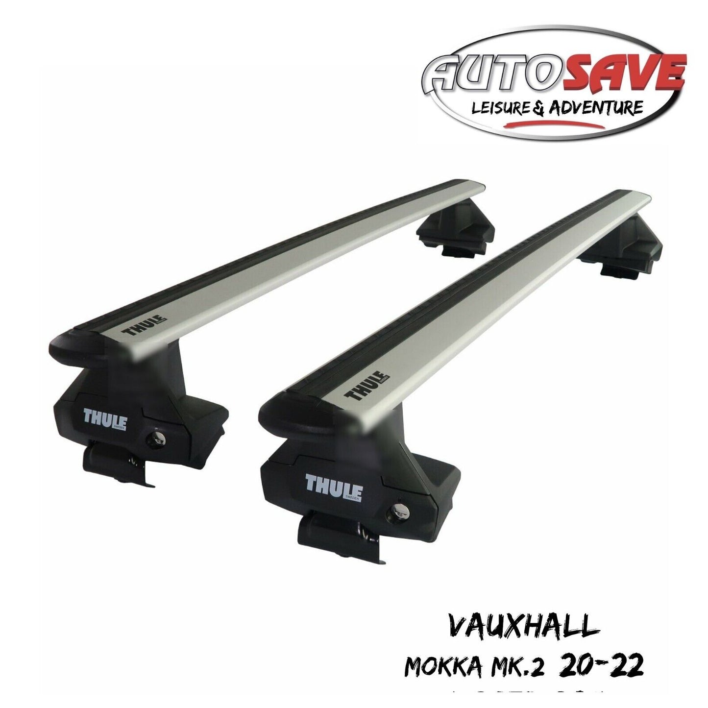 Thule Aluminium WingBar Evo Silver Roof Bars Set for Vauxhall Mokka Mk.2 20-22