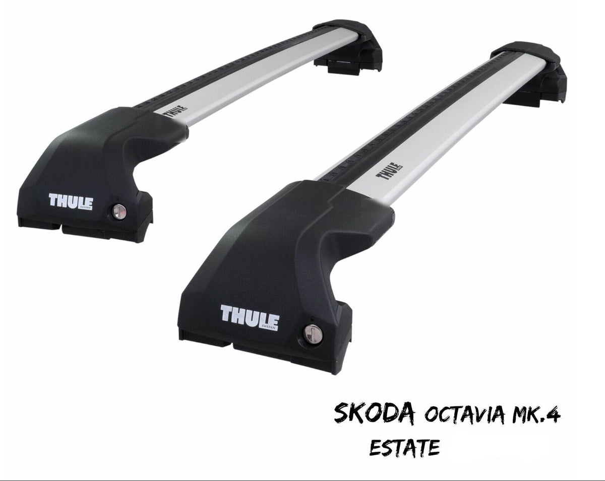 WingBar Edge (silver) Roof Bar Set for Skoda Octavia Estate Mk.4 2020-26 Flush Rails