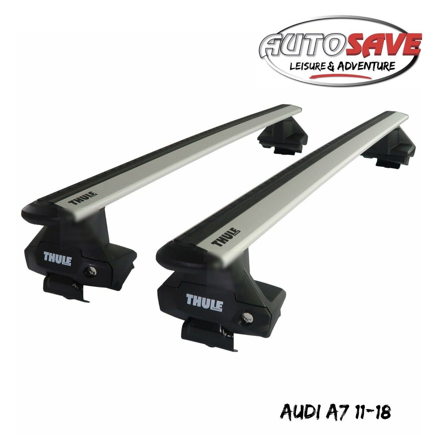 Thule Aluminium WingBar Evo Silver Roof Bars Set to fit Audi A7 11-18 Aero Pair