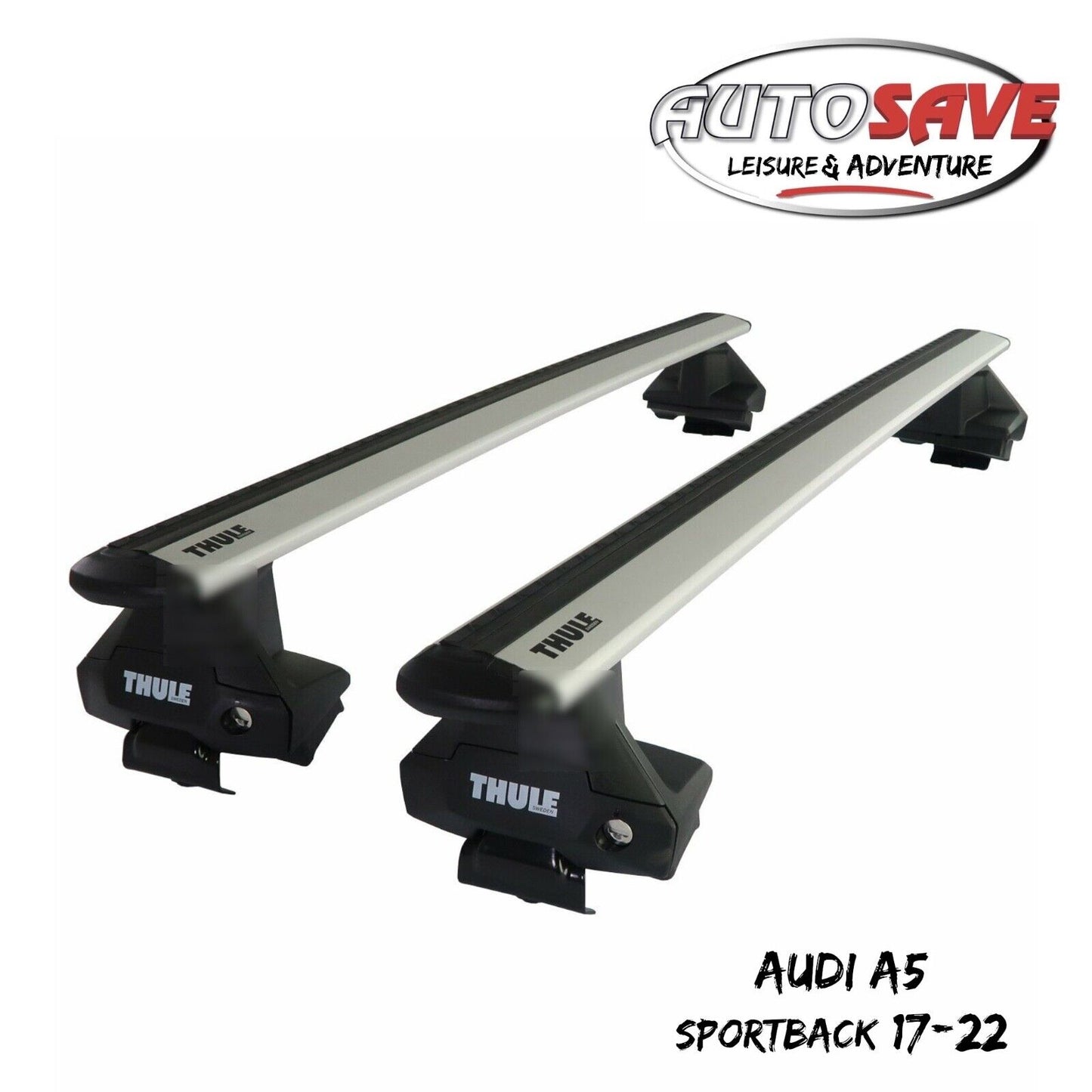 Thule Aluminium WingBar Evo Silver Roof Bars Set to fit Audi A5 Sportback 17-22