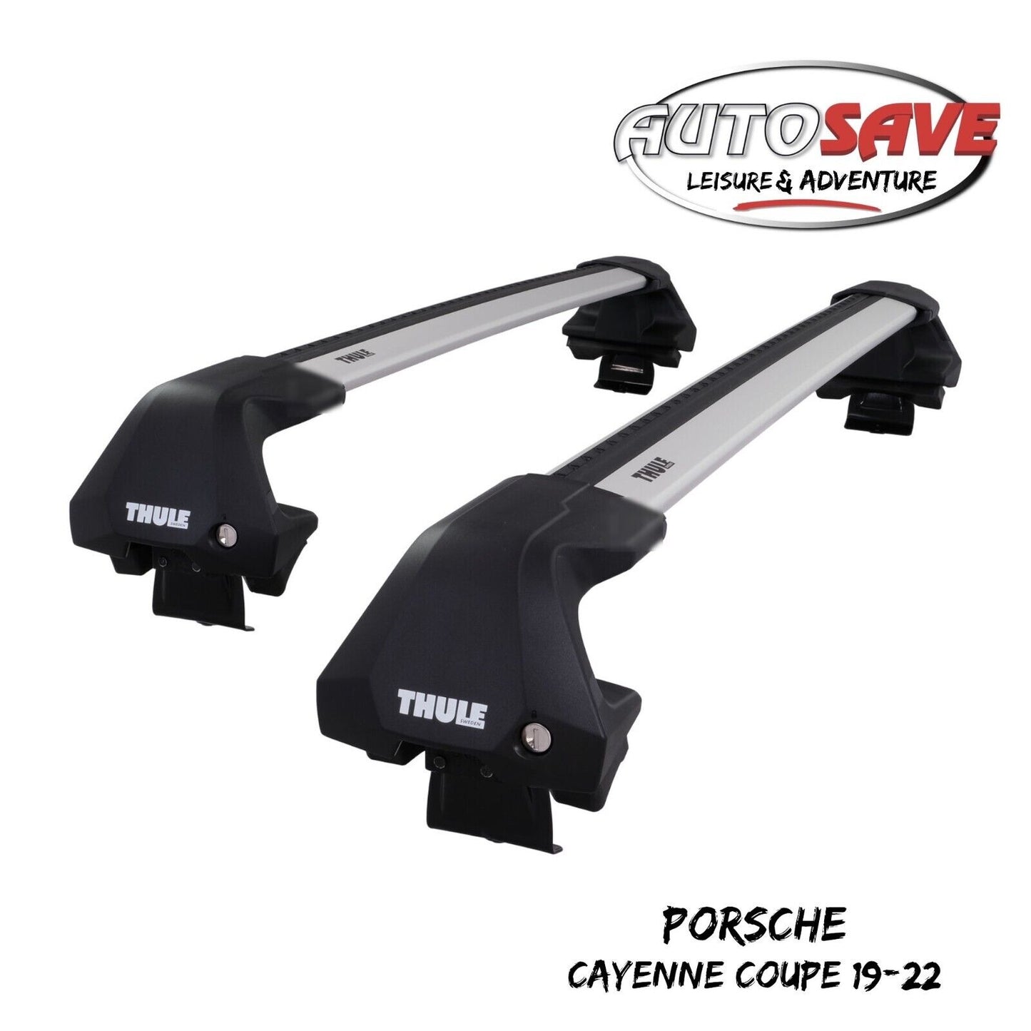Thule WingBar Edge Silver Aluminium Roof Bar Set for Porsche Cayenne Coupe 19-22