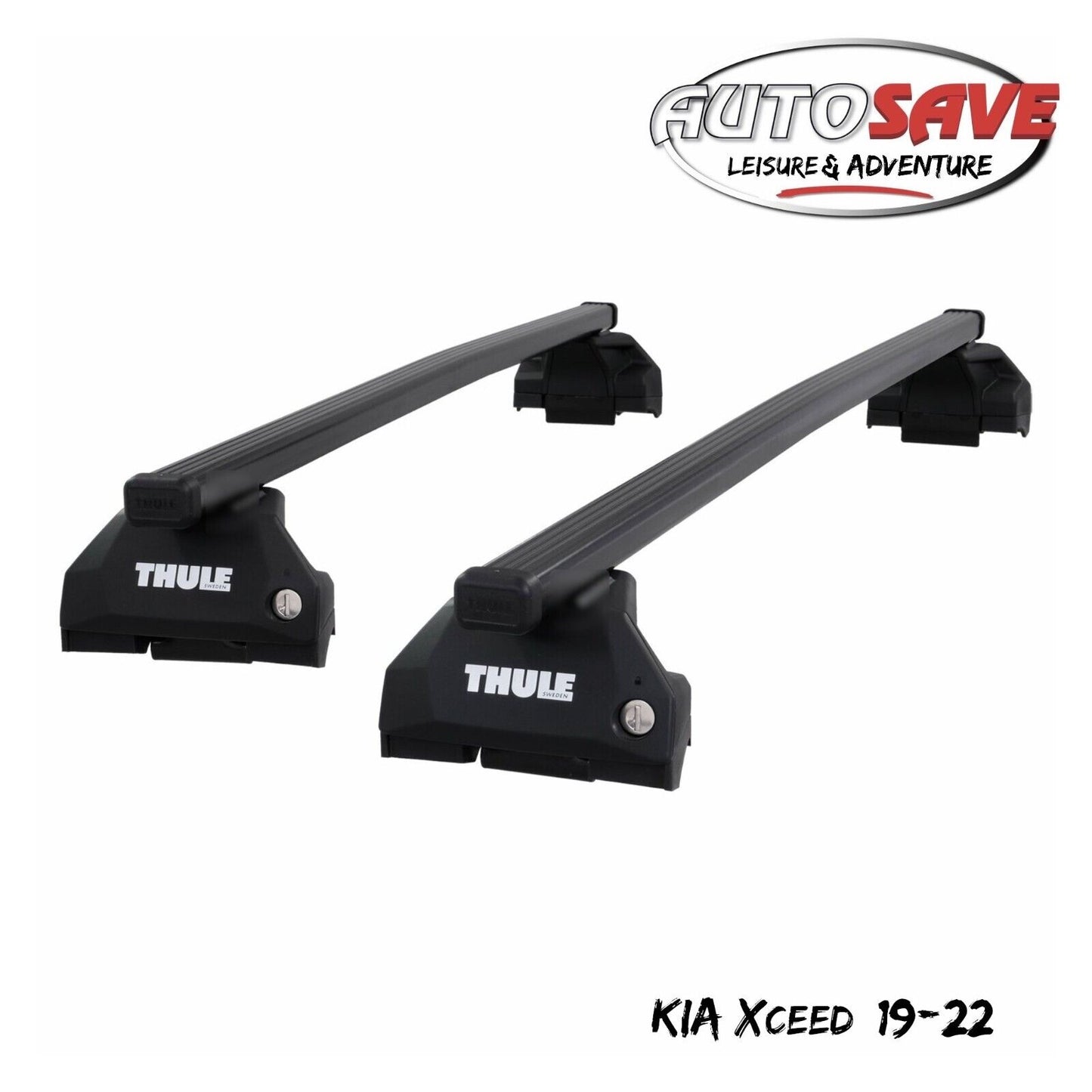 Thule Steel SquareBar Evo Roof Bars Set to fit Kia XCeed 19-22 Lockable Pair