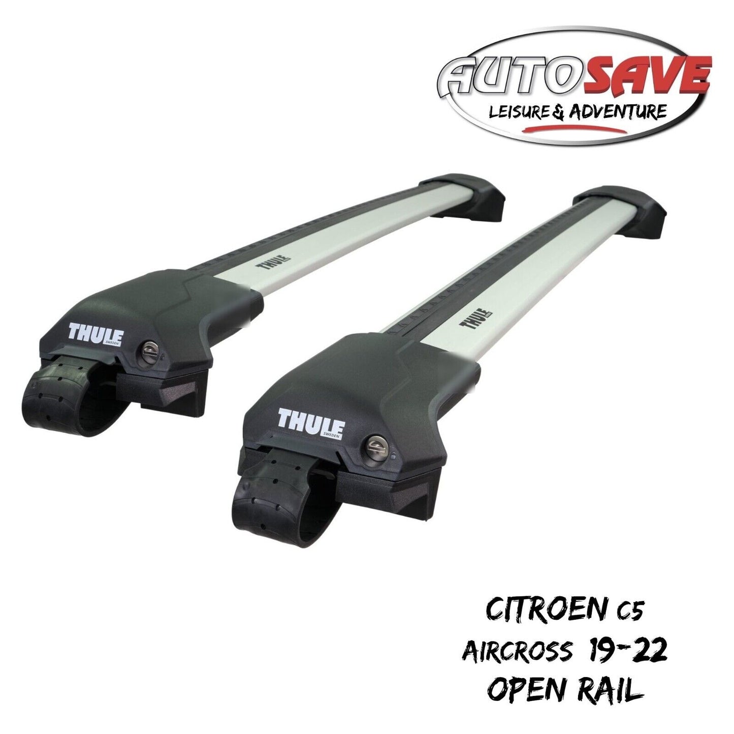 Thule WingBar Edge Silver Roof Bars Citroen C5 Aircross 19-22 Open Rails Alu Aer
