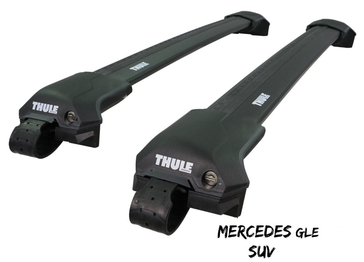 WingBar Edge (black) Roof Bars to fit Mercedes-Benz GLE SUV V167 2019-26 Raised (Open) Rails