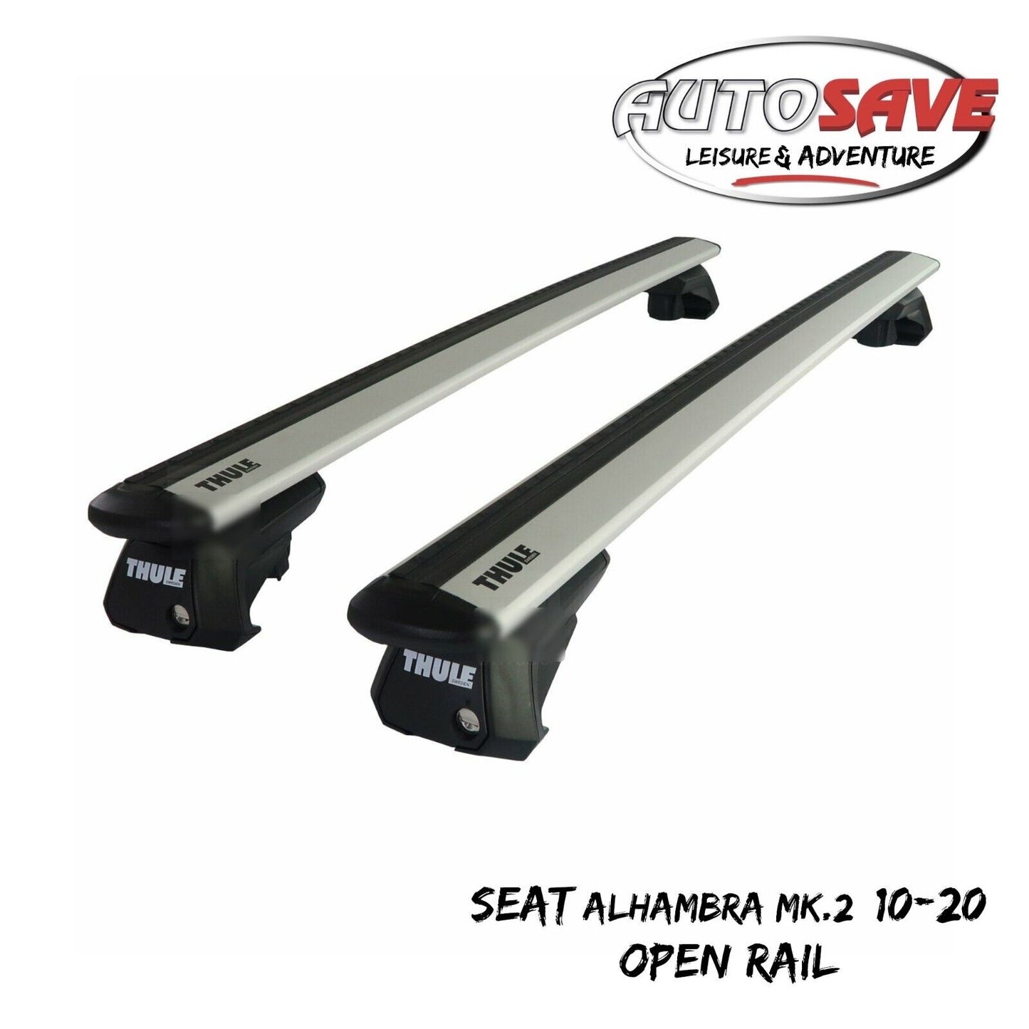 Thule Alu WingBar Evo Silver Roof Bars to fit Seat Alhambra Mk.2 10-20 Open Rail
