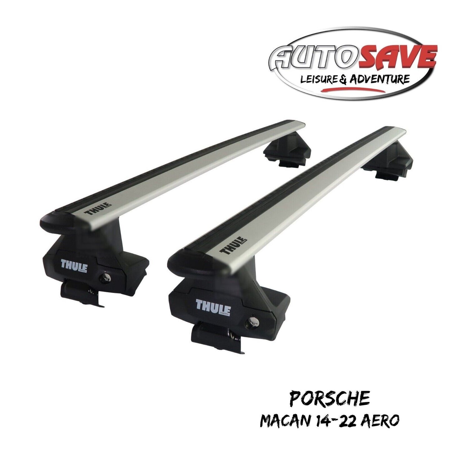 Thule Aluminium WingBar Evo Silver Roof Bars Set to fit Porsche Macan 14-22 Aero