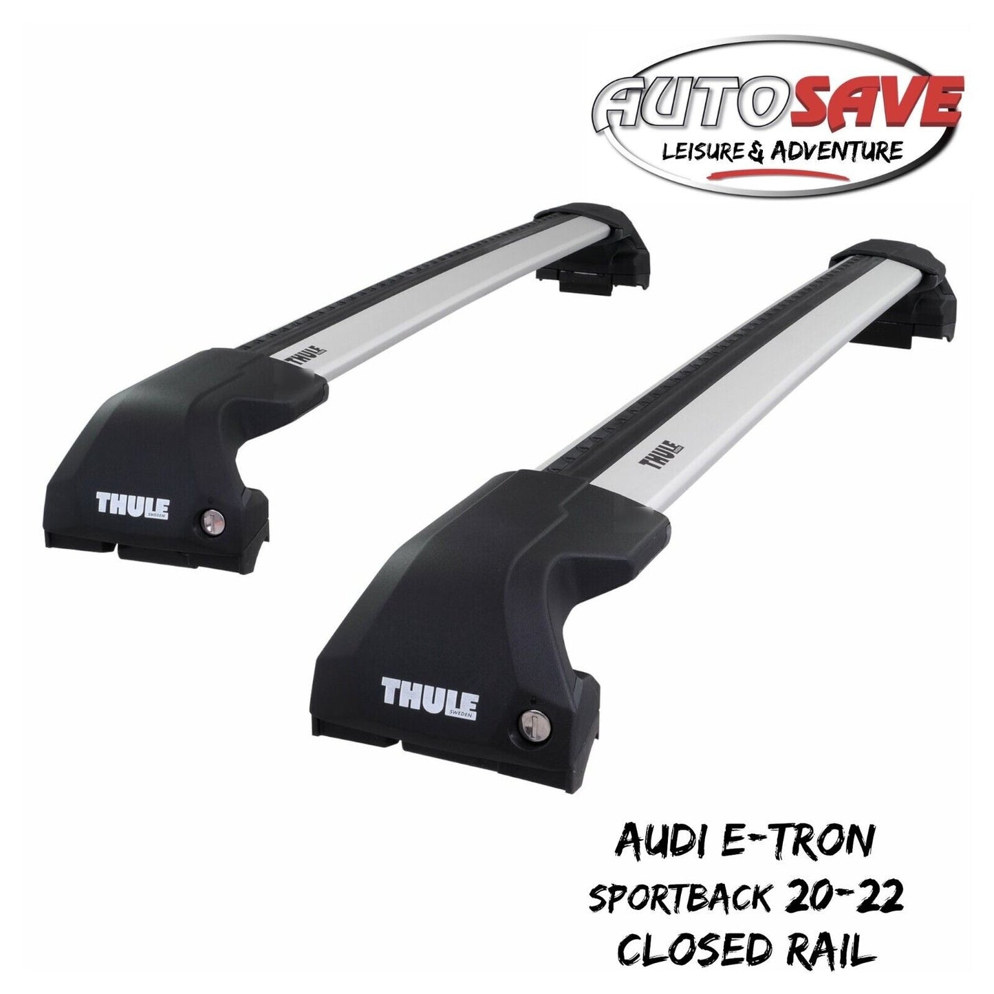 Thule WingBar Edge Silver Roof Bars Set to fit Audi e-tron Sportback 20-22 Rails